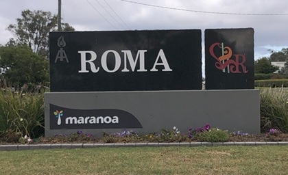 Roma QLD town sign