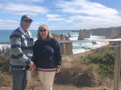 Us Standing on viewing Deck at 12 Apostles