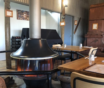 Wood Heater in Woolshed